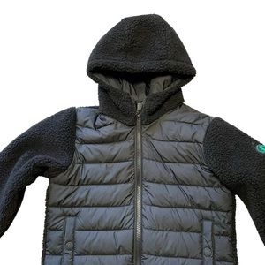 Save The Duck Kids' Derik Hooded Recycled Jacket In Black Size 10
